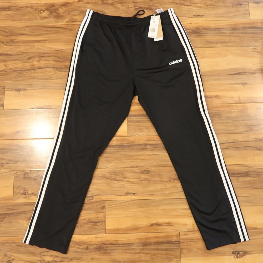 NWT Adidas Trico Zip Pant - classic zip leg training track pant - black